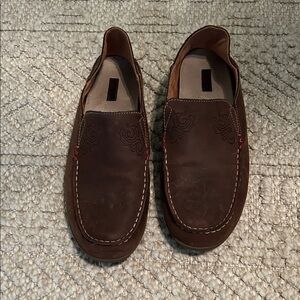 OluKai Brown Slip-On Loafers
